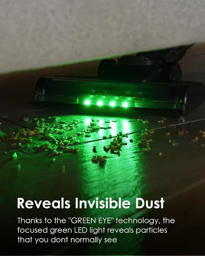 Miniatura 4 de Aspiradora inalámbrica, 500 W/40 KPA, aspiradora de palo ligera de hasta 40 minutos de tiempo de funcionamiento, pantalla LED y faros verdes