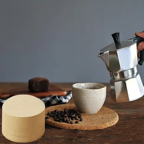 Miniatura 3 de 800 unidades de filtros de café espresso, filtro de papel redondo sin blanquear de 51 mm para máquina de espresso, filtro de café desechable