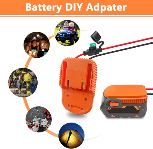 Miniatura 7 de Adaptador Power Wheel DIY para batería Ridgid AEG de 18 V, conector de potencia de base para coche de juguete Rc, camión, bicicleta eléctrica
