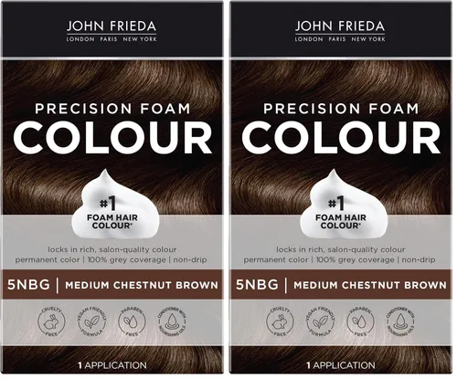 Miniatura 36 de Espuma de color John Frieda, precisión 4R Rojo Oscuro Marrón