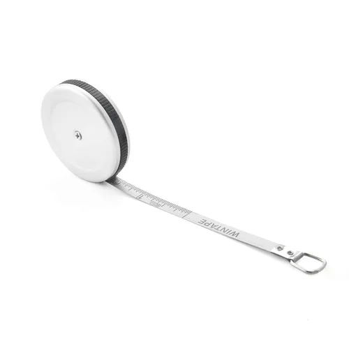 Cinta métrica pequeña de aleación de aluminio, mini cinta métrica retráctil de doble cara 80 pulgadas/2 M, cinta métrica plateada