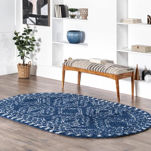 Miniatura 17 de Nuloom Vasiliki - Alfombra cuadrada de 6 pies, diseño de borla, suave y afelpada, resistente a las manchas, fácil de limpiar, duradera