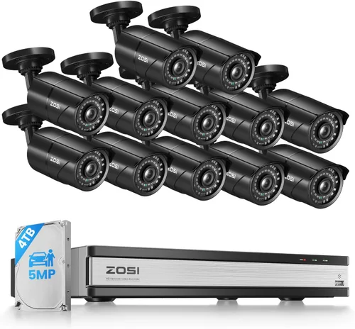 Miniatura 9 de ZOSI Sistema de cámara de seguridad para el hogar 4K 8MP PoE al aire libre, 4 cámaras IP Bullet PoE de 5 MP (3K), detección de movimiento, control