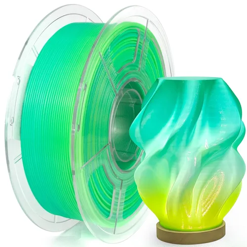 Miniatura 29 de IEMAI Paquete de filamento PETG de 0.069 in, filamento de impresora 3D multicolor translúcido degradado de hasta 23.622 in/s de impresión rápida, 4