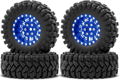 Miniatura 9 de OGRC 1.0 Plus (3.05 cm) Juego de Llantas y Neumáticos Beadlock 7mm de Desplazamiento Negativo, Llantas SS Super Suave y Adhesiva para TRX4M SCX24
