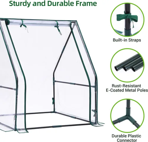Miniatura 6 de Mini invernadero para interiores y exteriores: Ohuhu - Casa verde portátil de mesa con almohadilla impermeable para plantas pequeñas germinación