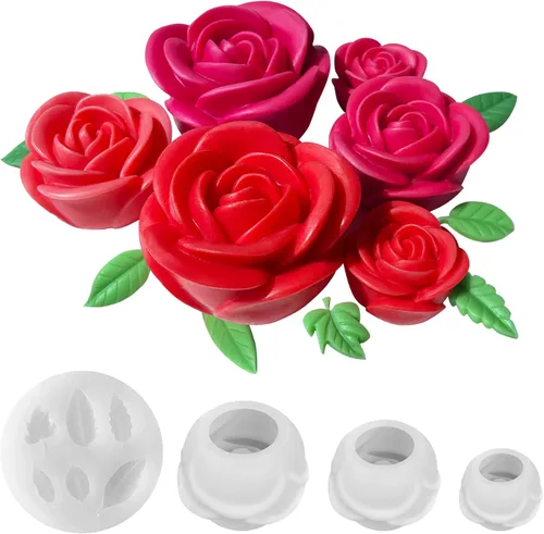 Miniatura 19 de 3 moldes de silicona de flores de tulipán 3D de resina floral para velas de jabón, molde de flores de fondant de chocolate para decoración de velas