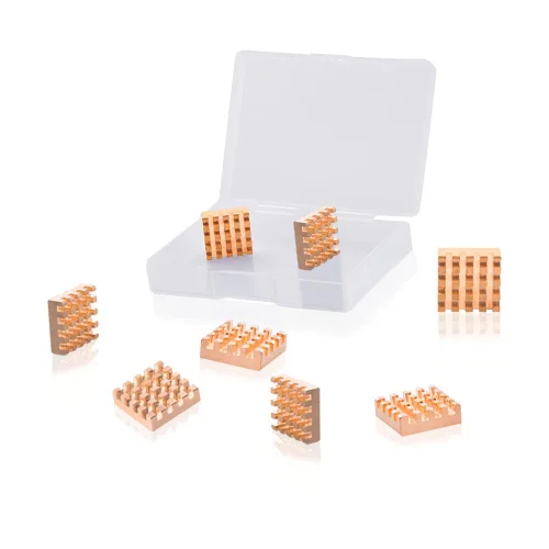 Miniatura 5 de GeeekPi 8 disipadores de calor de cobre puro de 0.591 x 0.591 x 0.197 in con cinta adhesiva conductora térmica para refrigeración electrónica