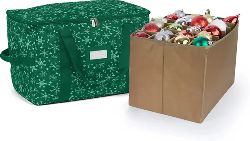 Miniatura 20 de Covermates Keepsakes Bolsa de almacenamiento ajustable para adornos, poliéster resistente, separadores acolchados y bandejas FlexGrid, organizador