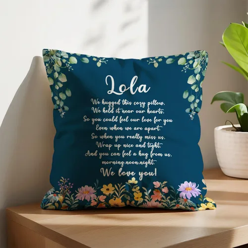 Miniatura 2 de Lola - Fundas de almohada, regalos conmovedores para la abuela Lola, almohada de cojín floral acogedora para abuelo, 18 x 18 pulgadas