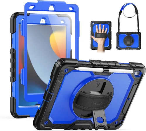 Miniatura 30 de SEYMAC Funda para iPad de 9ª/8ª/7ª Generación Estuche 10.2" 2021-2019, Funda Protectora de Cuerpo Completo Resistente a Prueba de Golpes de Servicio