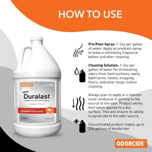 Miniatura 2 de Odorcide Duralast Caribbean Citrus Mist Eliminador de olores de orina de mascotas, desodorantes para mascotas para el hogar para olores fuertes