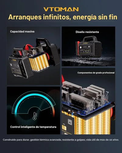 Miniatura 8 de VTOMAN V-Truck Pro 8000A Arrancador de Batería de Coche con Carga Rápida de 65W, Arrancador Portátil de 41600mAh para Todos los Motores de Gasolina
