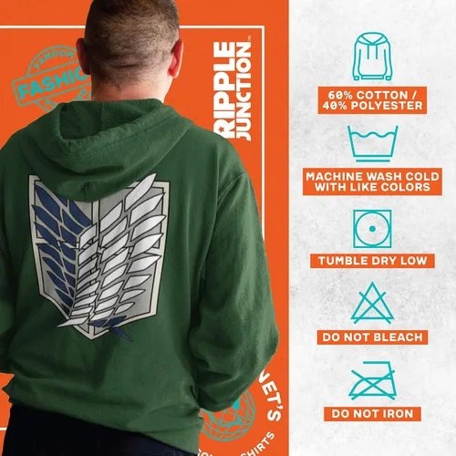 Miniatura 6 de Ripple Junction Attack on Titan Survey Corps Adult Unisex Zip Hoodie