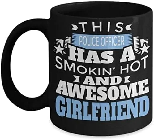 Taza de café Policía Novia Presente para su policía Taza de café Oficial de policía para Navidad Grad Nkkgae 11 Oz Taza de café de cerámica blanca