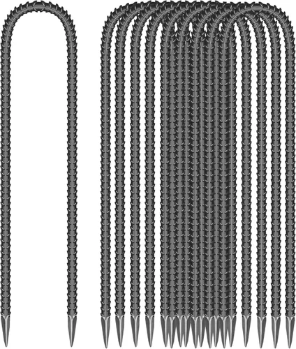 10 estacas de acero galvanizado en forma de U de 16 pulgadas, anclajes de tierra resistentes para tiendas de campaña, kits de posición, cercas y