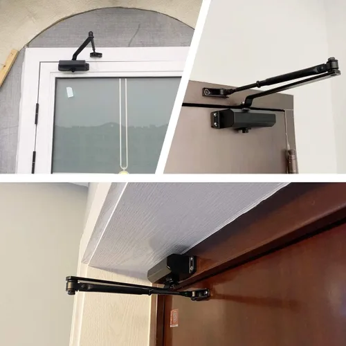 Miniatura 7 de Onarway - Cierre de puerta automático ajustable de tamaño 3, resorte hidráulico, aleación de aluminio, para uso residencial y comercial con Negro