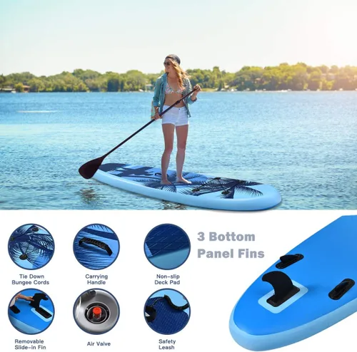 Miniatura 4 de Goplus Tabla de remo inflable de 9.8/10/11 pies, SUP de 6.5 pulgadas de grosor con accesorios de primera calidad y bolsa de transporte, postura