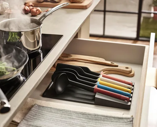 Miniatura 2 de Joseph Joseph Elevate Your Cooking - Juego de cuchillos y utensilios de cocina de 10 piezas con bandejas de almacenamiento en el cajón