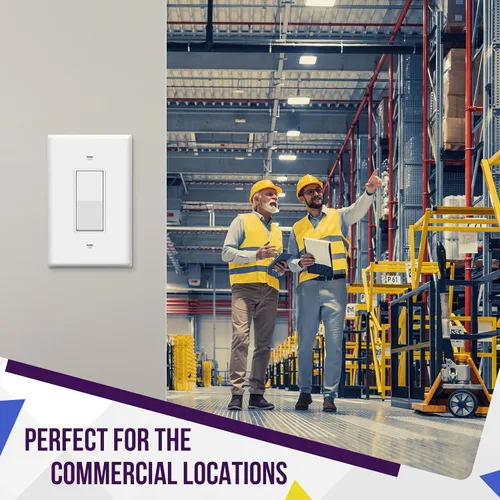 Miniatura 7 de ENERLITES Interruptor de luz decorativo o placa de pared para toma de receptáculo, sobre-tamaño de 1 banda 5.5" x 3.5", policarbonato termoplástico