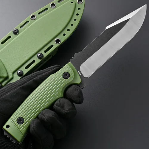 Miniatura 6 de Gtkii GTK3 cuchillo de hoja fija con hoja de acero AUS-8, mango de nylon y fibra de vidrio, cuchillo de espiga completa, herramientas EDC