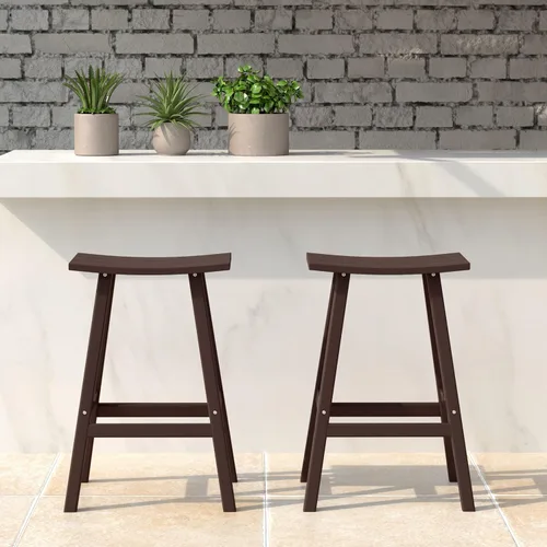 Miniatura 22 de WestinTrends Malibu - Juego de 2 taburetes para sillín para exteriores/patio, 24 alturas, color rojo