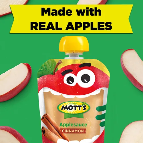 Miniatura 10 de Mott's Puré de manzana y canela, bolsas transparentes de 3.2 onzas, paquete de 20