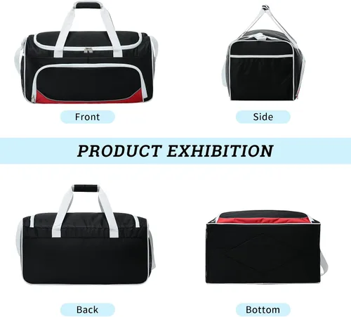 Miniatura 11 de Bolsa de gimnasio para hombre, 55 L, duradera, grande, para viajes, entrenamiento, fitness