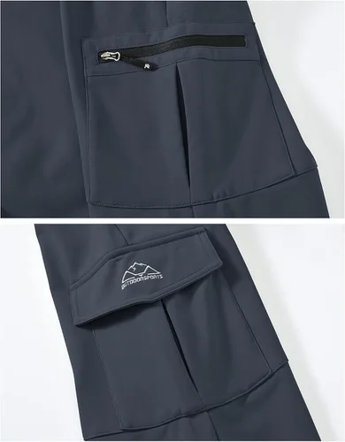 Miniatura 5 de BGOWATU Mens Cargo Hiking Pants Fleece Lined Waterproof Windproof Snow Ski Insulated Pant with 6 Pockets