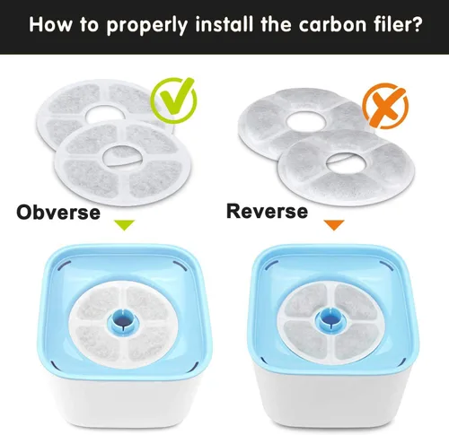 Miniatura 8 de Filtros de fuente de agua para gatos, paquete de 6 unidades, 50% más de carbón activado, filtros de repuesto para fuente de flores de gato, aptos