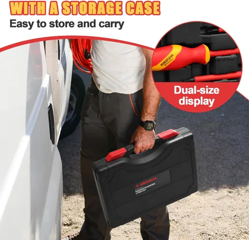 Miniatura 7 de KBOISHA Juego de destornillador y tenaza aislado, juego de destornillador para electricista aislado de 1000 V con punta magnética Phillips ranurada
