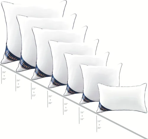 Miniatura 5 de Siluvia juego de 4 rellenos de almohada de 18 x 18 pulgadas decorativos - Rellenos cuadrados para almohadas de 18 pulgadas con funda de 100% algodón