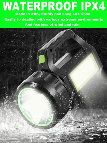 Miniatura 4 de SUYOOULIN Linterna solar LED recargable, súper brillante, 10000 lúmenes, linterna LED de mano, linterna de campamento, luz de trabajo, 5 modos