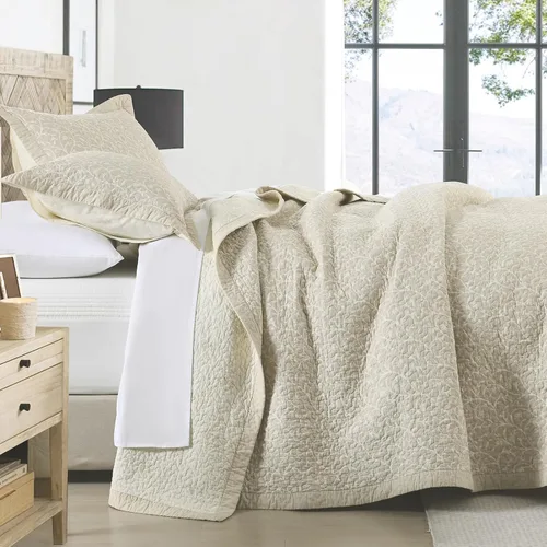 Miniatura 13 de KALOOLA Colchas de granja tamaño Queen – Juego de ropa de cama acolchado ligero 100% algodón, 3 piezas, colcha botánica a rayas estampada con 2