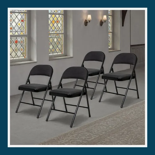 Miniatura 2 de OEF Furnishings OEF970 Series - Sillas plegables acolchadas de tela de alta calidad, asiento y respaldo acolchados cómodos para salas