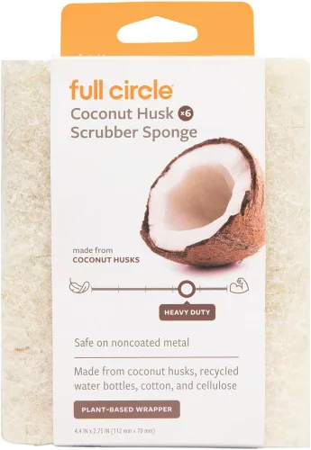 Miniatura 6 de Full Circle Esponja de limpieza resistente, hoja de agave robusta y celulosa sin plástico, esponja de platos de doble cara para hierro fundido