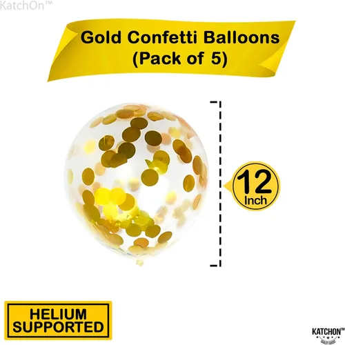 Miniatura 5 de KatchOn - Globos dorados en forma de números con látex, set de 0 a 9, varios tipos