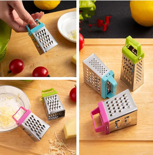 Miniatura 7 de Mini rallador de queso, 3 ralladores de caja pequeña de acero inoxidable, rallador profesional para rebanar queso, jengibre, verduras