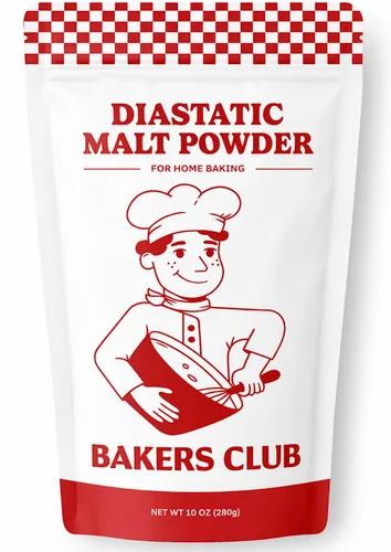 Bakers Club Artisan Polvo de Malta Diastática 10oz - Mejora el Sabor, la Corteza, el Leudado, la Textura - Para Hornear Pan, Corteza de Pizza,