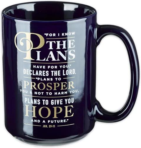 Miniatura 13 de Christian Art Gifts Taza grande de cerámica inspiradora con escritura bíblica para café y té para hombres: Versículo bíblico que anima al hombre