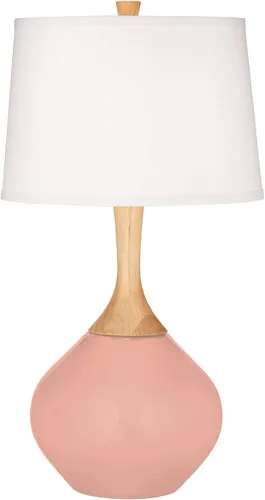 Miniatura 2 de Color + Plus Wexler 31" White Shade Mellow Coral Pink Table Lamp