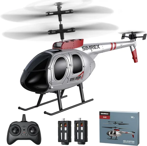 Miniatura 10 de SIMREX Helicóptero RC, Juguete de Helicóptero a Control Remoto para Niños y Principiantes, Retención de Altitud, 2 Velocidades, 2 Baterías, Regalo