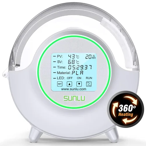 Miniatura 10 de SUNLU Caja secadora oficial de filamentos S2, temperatura máxima de 70℃, ventilador de circulación incorporado, caja de almacenamiento de filamentos
