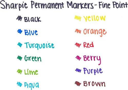 Miniatura 5 de Sharpie Marcadores permanentes, punta fina, azul, paquete de 2 (1765449)