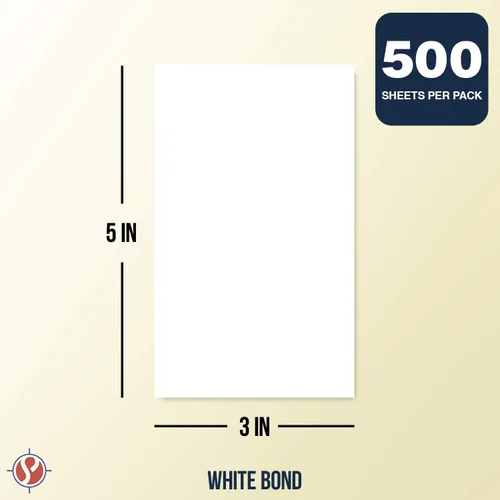 Miniatura 7 de Hojas de notas blancas, papel de 20 libras, 500 hojas por paquete (3 x 5)