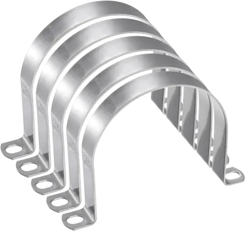 Miniatura 47 de HARFINGTON 10 abrazaderas de conducto de 5/16 pulgadas y 0.315 in, abrazadera de tubo M8 U, correa de tubo rígida de acero inoxidable, soporte
