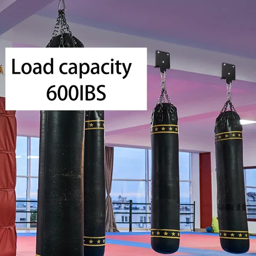 Miniatura 5 de WUWEOT Percha para bolsas pesadas, soporte resistente para bolsa de boxeo, rotación de 360°, soporte de gancho de madera para entrenamiento