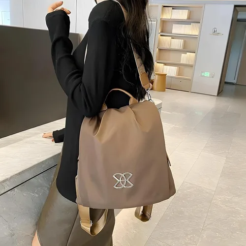 Miniatura 5 de BIMEL Bolsa multiusos antirrobo, bolsa de tela Oxford cruzada de 3 vías, mochila de viaje ligera mochila de viaje ligera, Café, Bolso cruzado