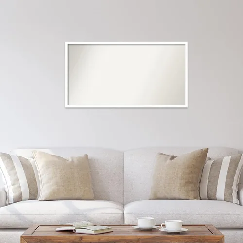 Miniatura 827 de Amanti Art Espejo de baño blanco para sobre el fregadero, 32 x 45 pulgadas, espejo de tocador rectangular blanco esbelto, marco de madera moderno