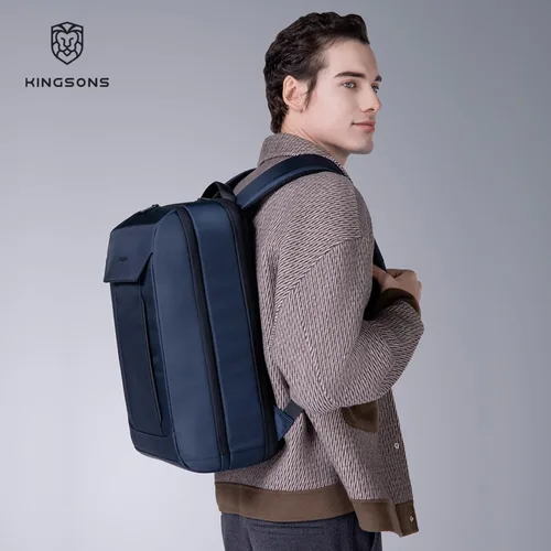 Miniatura 9 de Kingsons Mochila con compartimento para laptop de 15.6 pulgadas para hombres, mochila de negocios delgada y duradera para el trabajo, viajes